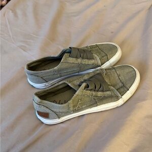 Casual Olive Slip-On Sneakers